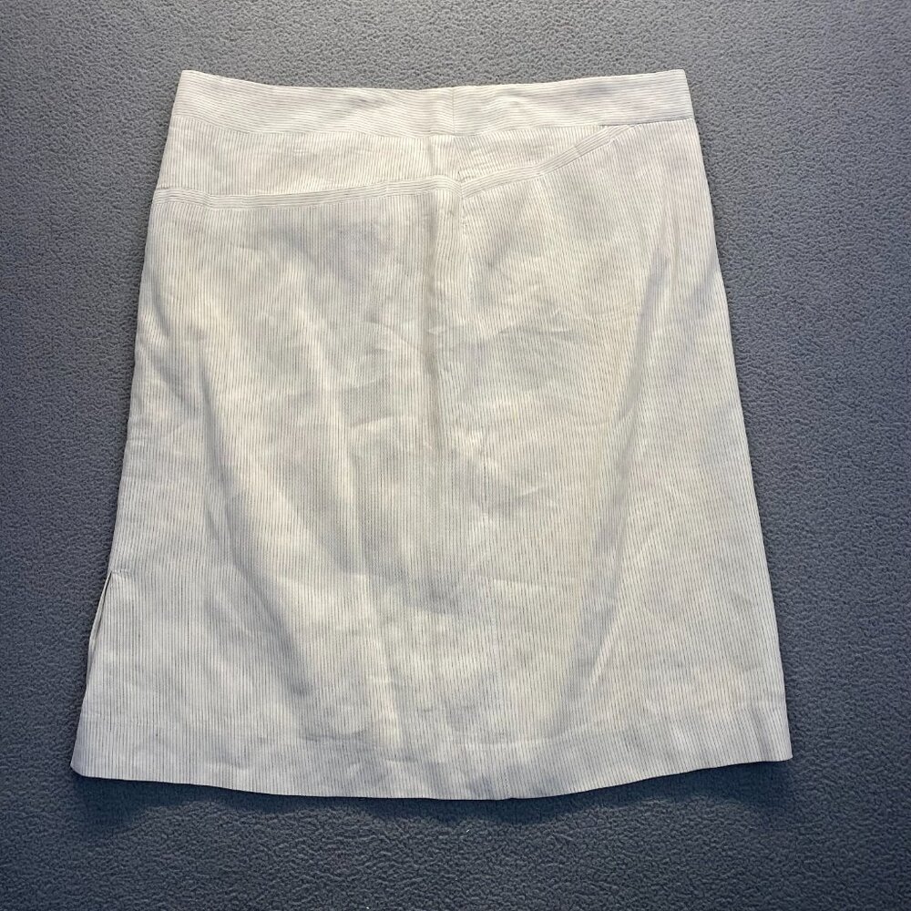 Theory Womens Lined Ivory Mini Pencil Skirt Size 6 Zipper Pockets - Picture 2 of 11